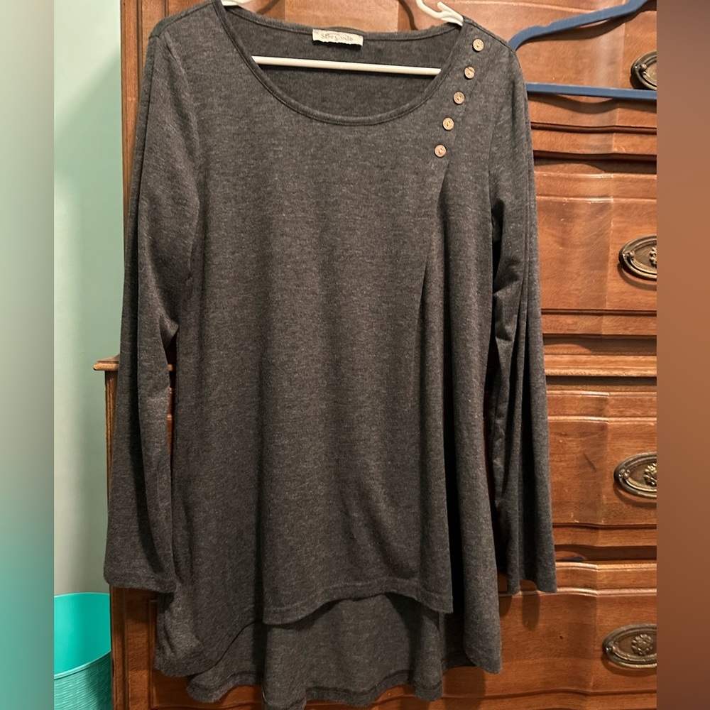Tunic Top with Button Detail